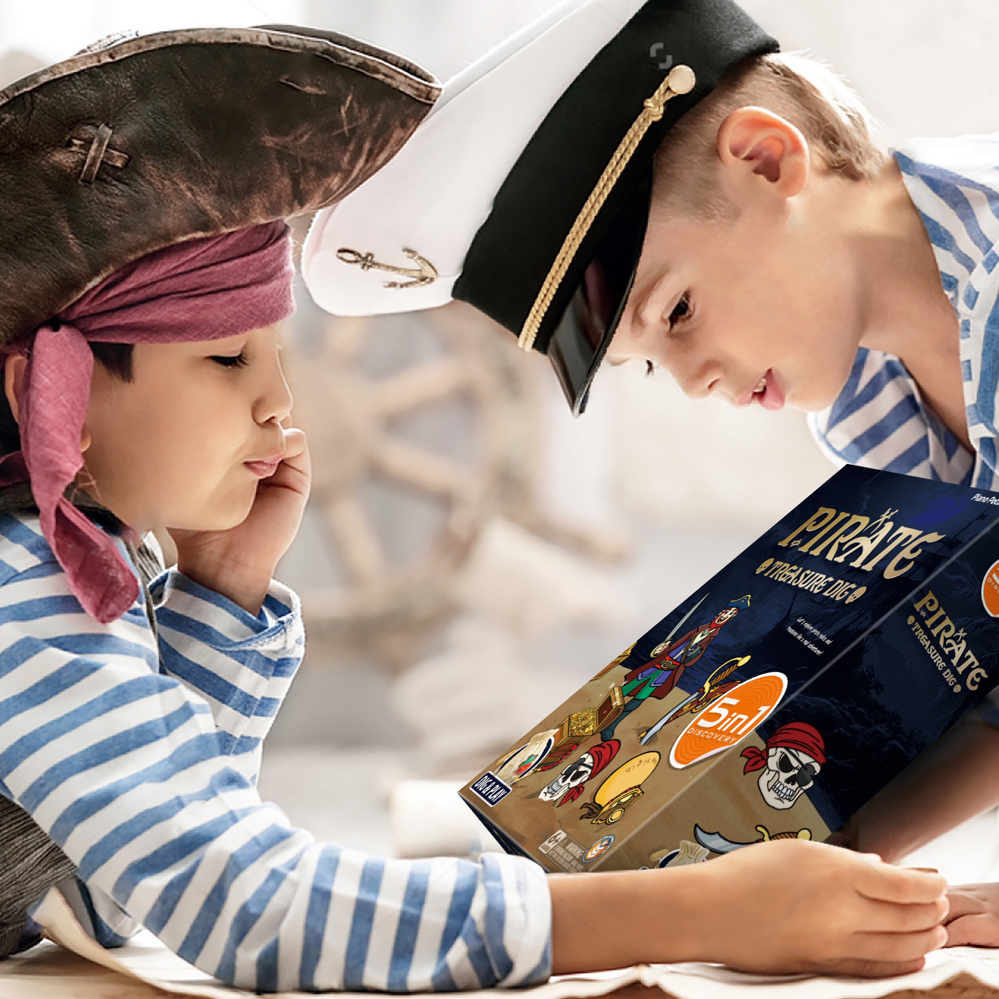 5 in 1 Pirate Treasure Dig, Great Birthday Gift Party Supplies Archeology Educational STEM Kits - Image 7