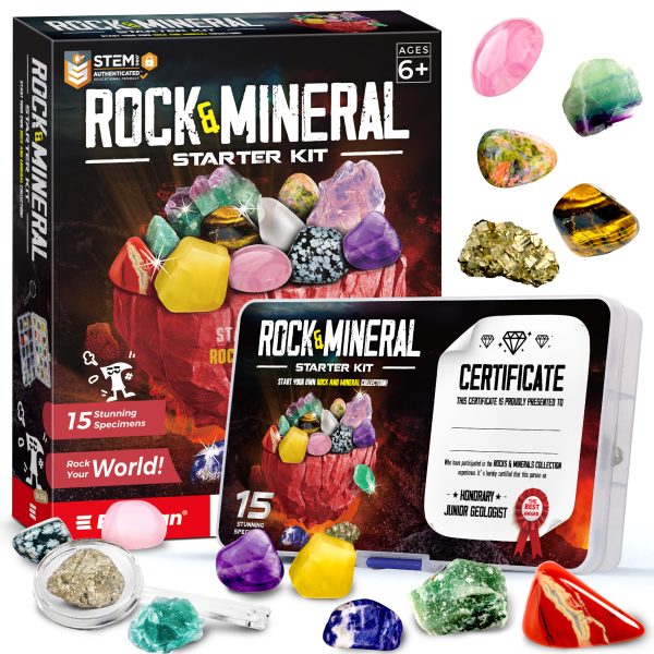 15 Rocks Collection Gemstone Collection 15 Big Rock Gem Mineral Kit for Kids Education Gift for Classroom