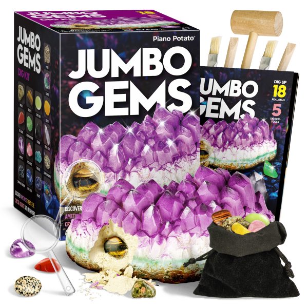 Gemstone Dig Kit - Dig Up 18 Real Gemstones and Crystals - Science Kits for Kids