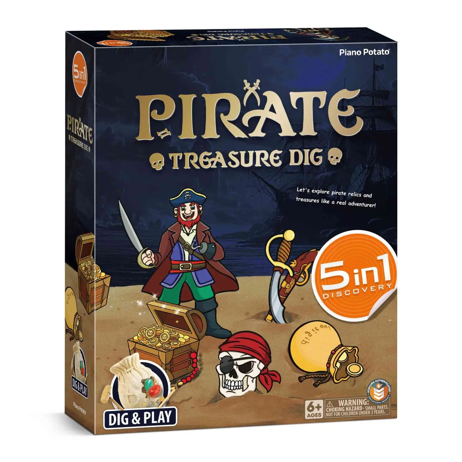 Piano Potato Pirate Treasure Dig Kit retail package