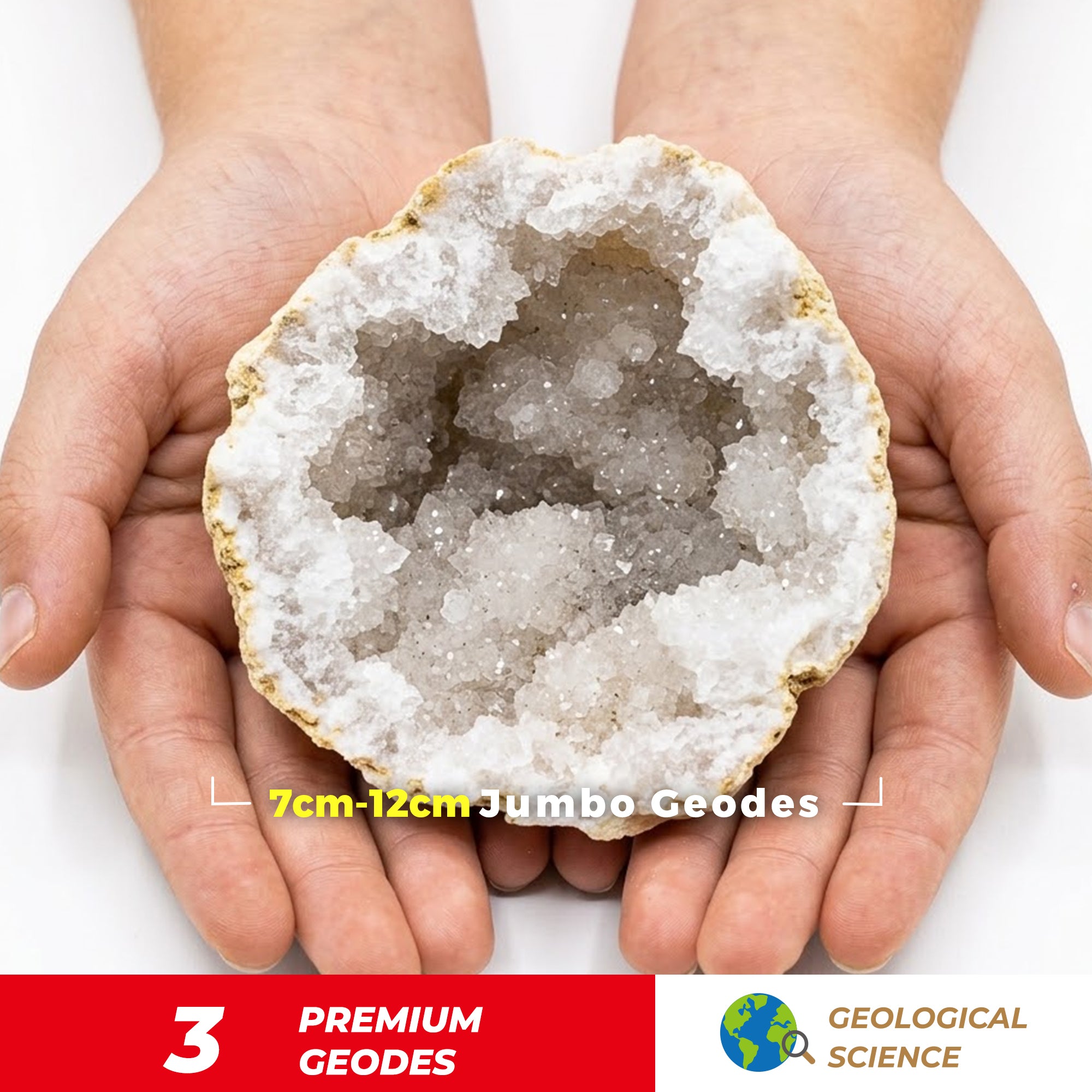 Break Open 3 Jumbo Geodes, Science Gift for Kids Ages 8-12 - Image 2
