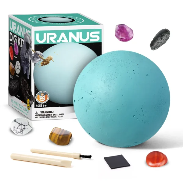 Piano Potato Kids Solar System Gem Dig Kit: Excavate 5 Real Gems, STEM Educational Space Planet Kit
