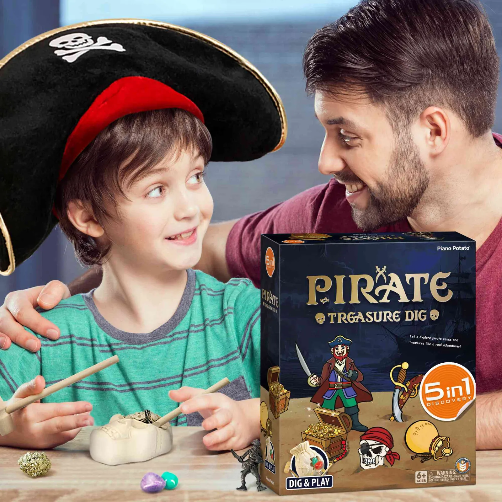 Pirate Treasure Dig Kit – 5-in-1 Excavation Set for Kids (Ages 6+) - Image 6