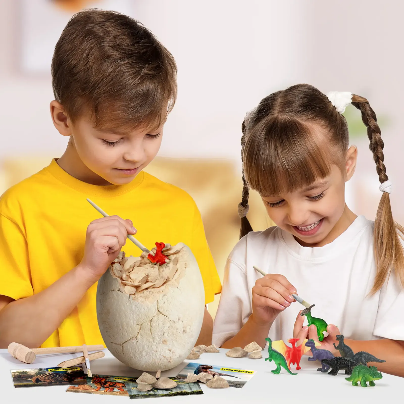 Jumbo Dinosaur Egg Dig Kit – 12 Dinosaur Figures & 6 Digging Tools (Ages 6+) - Image 8