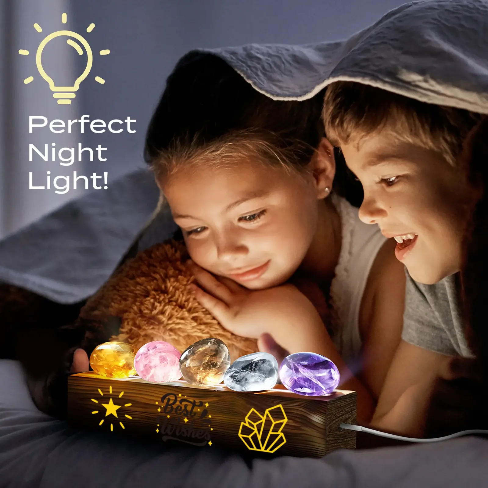 Crystal Night Light Dig Kit – Excavate 6 Crystals & Build a USB Display (Ages 6+) - Image 8