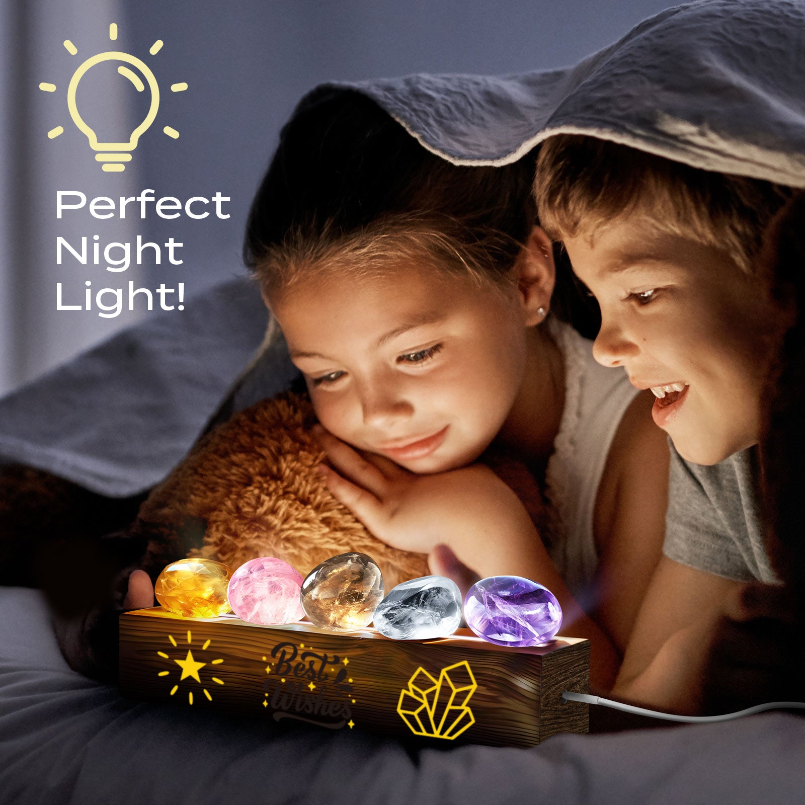 Gamerside Gemstone Dig Kit & Display Crystal Night Light for Kids, Dig Up 6 Genuine Rocks and Minerals, Gem Digging Kit for Kids Age 6-12, Educational Science Kit Birthday Gifts for Boys and Girls - Image 5