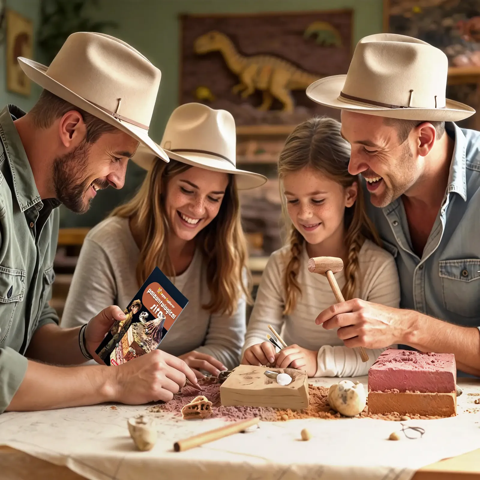 Paleontological Site Fossil Digging Kit for kids, Dig Up 4 Geological Eras with Dinosaur Fossil, Rock - Image 8