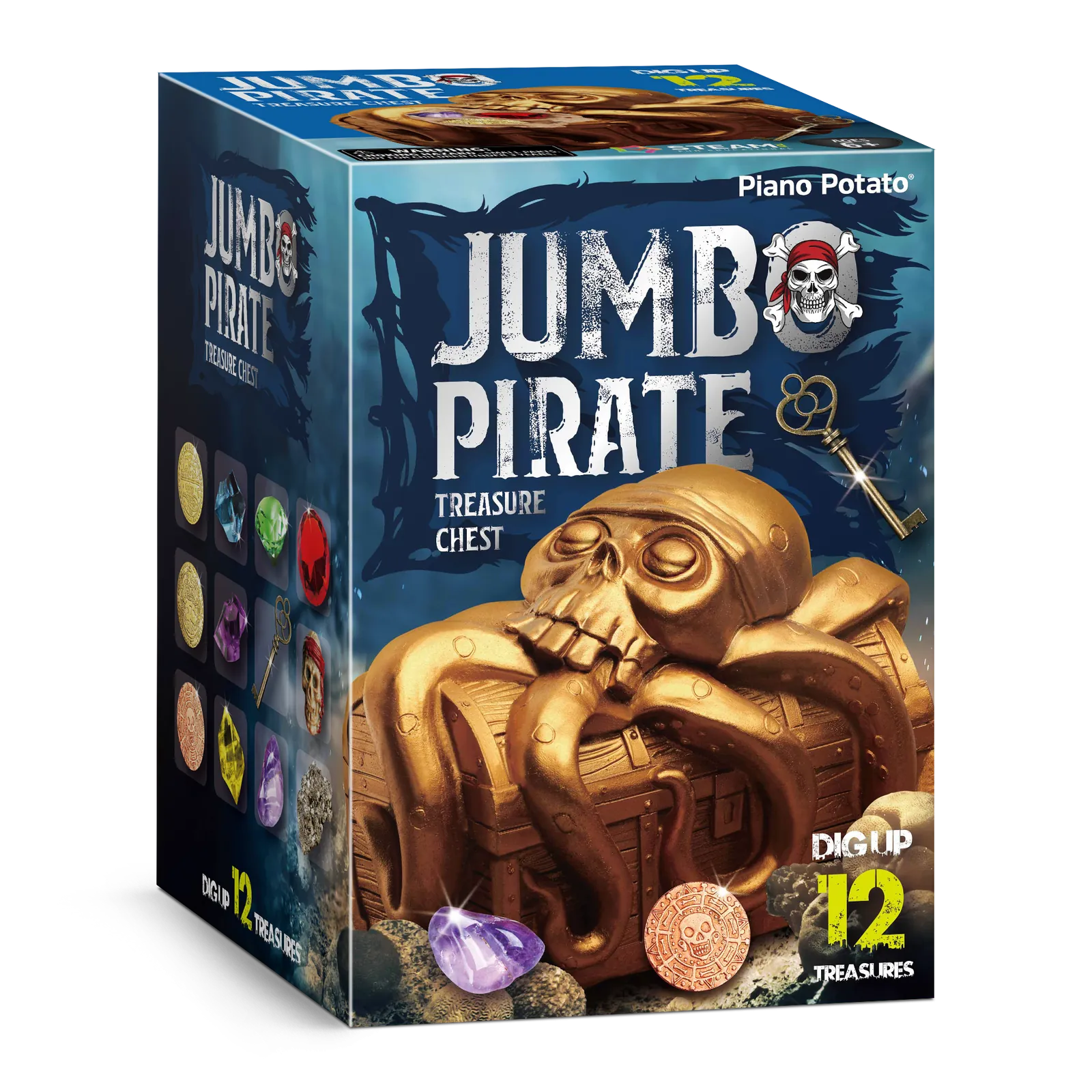 Jumbo Pirate Dig Kit – 12 Treasures, Mini Chest & Map - Image 3