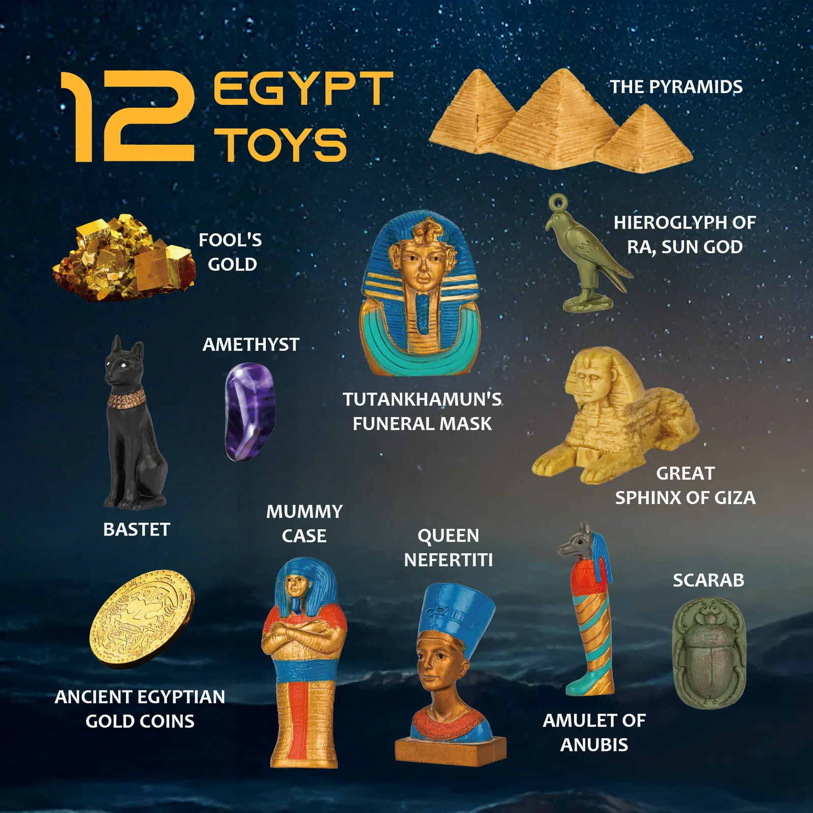 Pyramids Dig Kit, Ancient Egyptian Civilization Civilization Excavation Set - Image 4