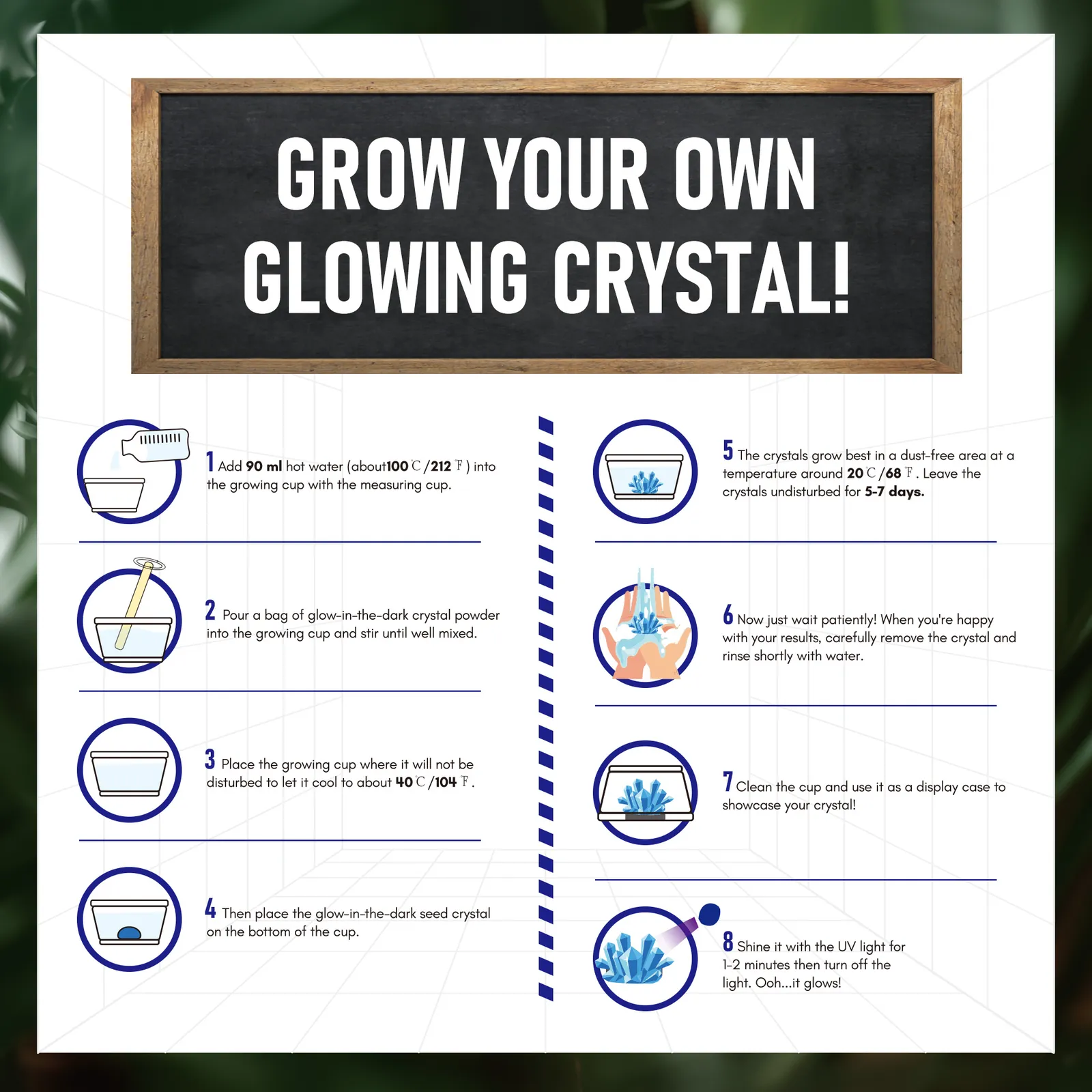 Glowing Crystal Grow Kit - Grow 2 Glow-in-the-Dark Sparkly Crystals - Image 7