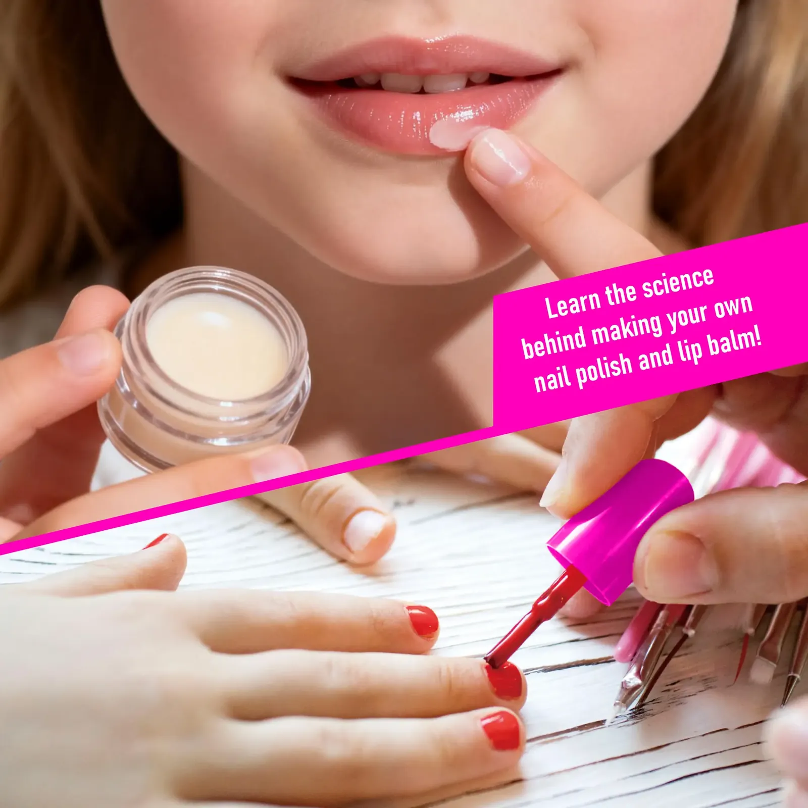 Piano Potato Nail Polish & Lip Balm Making Kit - Create Your Own Safe, Glittery Cosmetics for Kids & Teens - Image 3