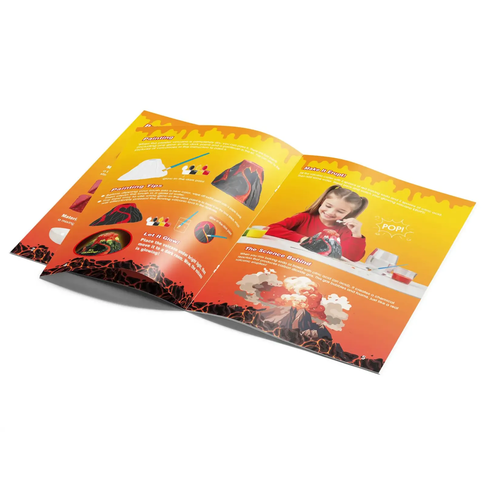 Glow Volcano Science Kit - Paint & Build a Volcano, Make a Foamy Eruption, Includes Mold & Supplies - Image 7