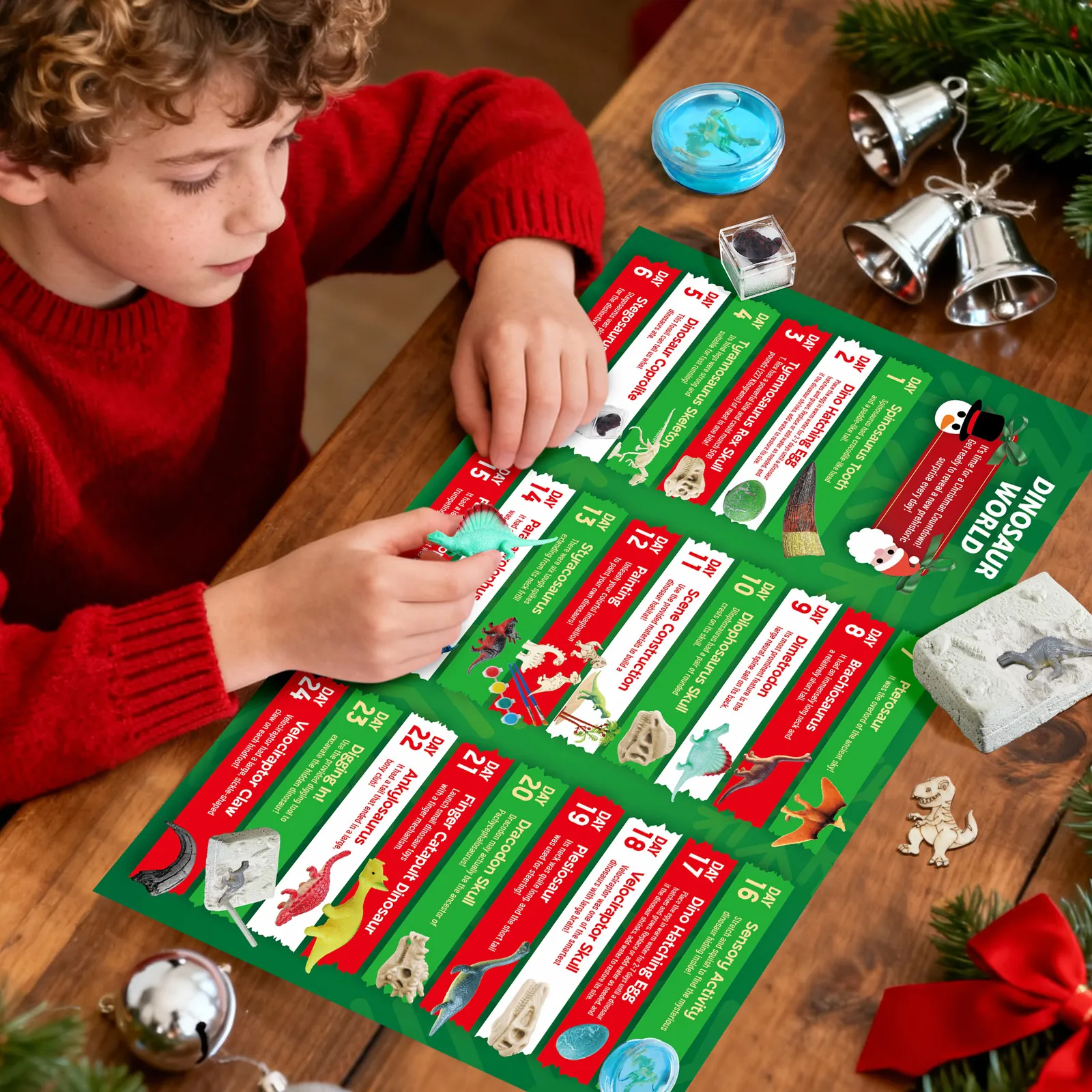 Dinosaur World Advent Calendar for Kids - 24 Days Prehistoric Surprise Christmas Countdown - Image 7