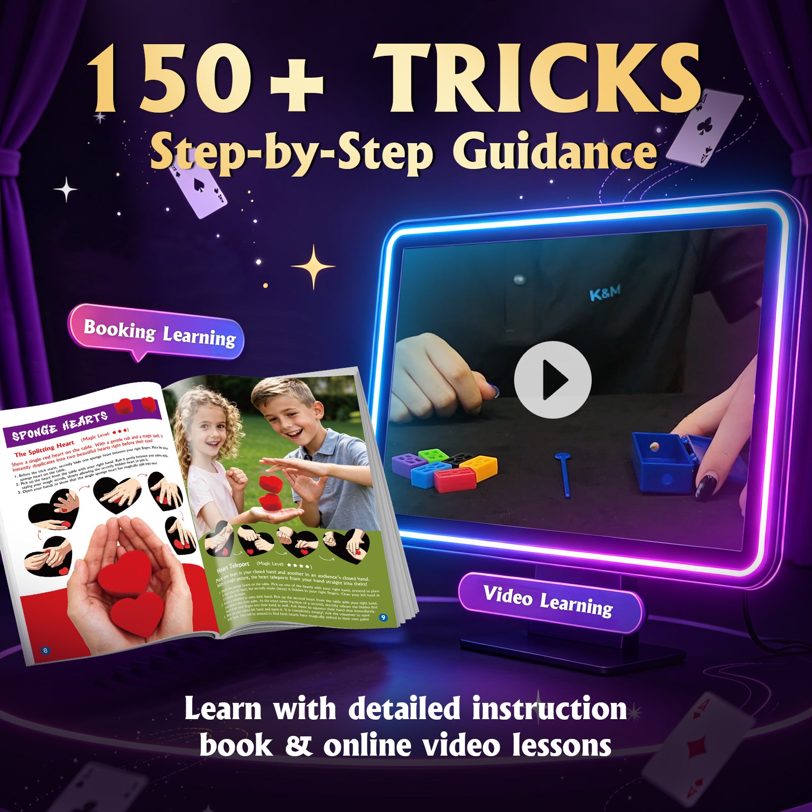 Gamerside Magic Kit for Kids Ages 6-12, 150+ Tricks with Book & Video Step-By-Step Guides, 5-Level Magic Progression, Wand, Cups, Coins & More, Birthday Christmas for Boys & Girls - Image 6