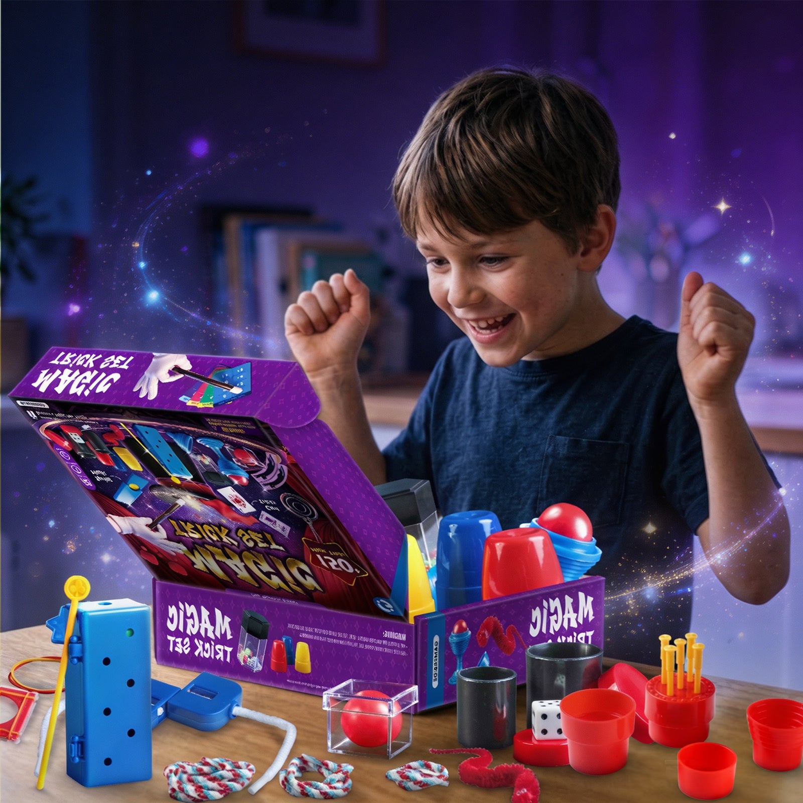 Gamerside Magic Kit for Kids Ages 6-12, 150+ Tricks with Book & Video Step-By-Step Guides, 5-Level Magic Progression, Wand, Cups, Coins & More, Birthday Christmas for Boys & Girls - Image 7