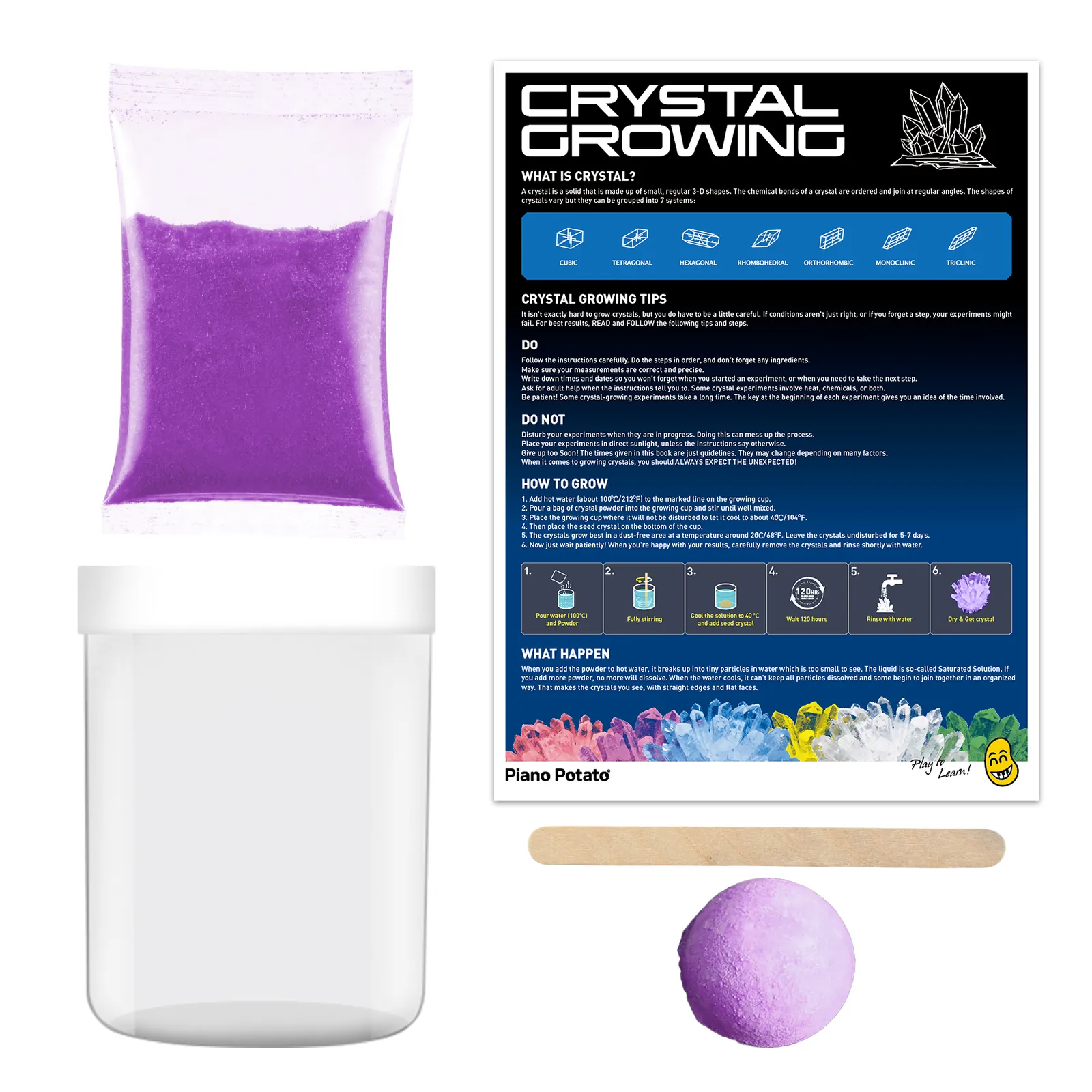 Crystal Growing Kit for Kids, Purple DIY Crystal Science Experiment Set, Grow Your Own Crystals - Image 5