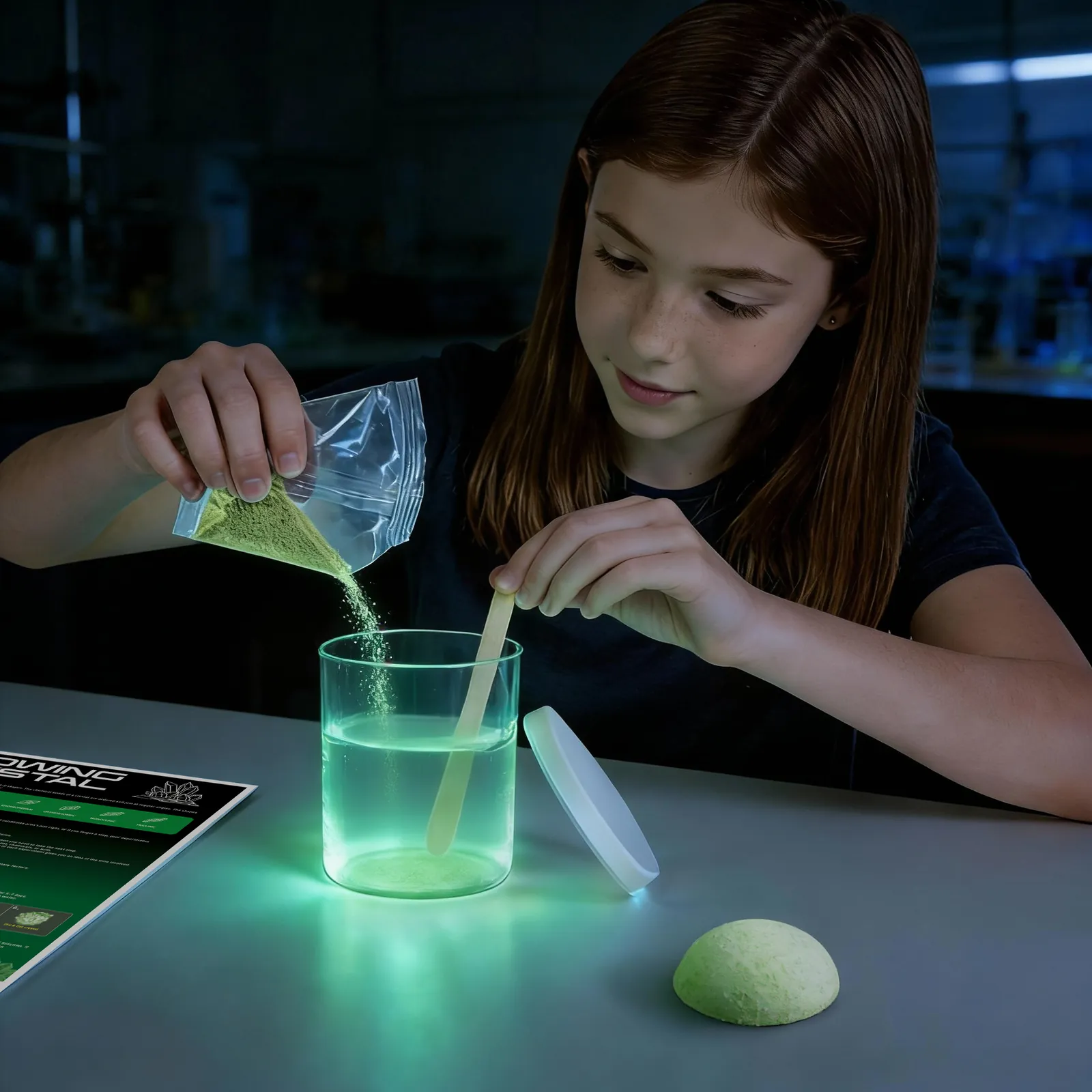 Crystal Growing Kit for Kids, Green DIY Crystal Science Experiment Set, Grow Your Own Crystals - Image 8