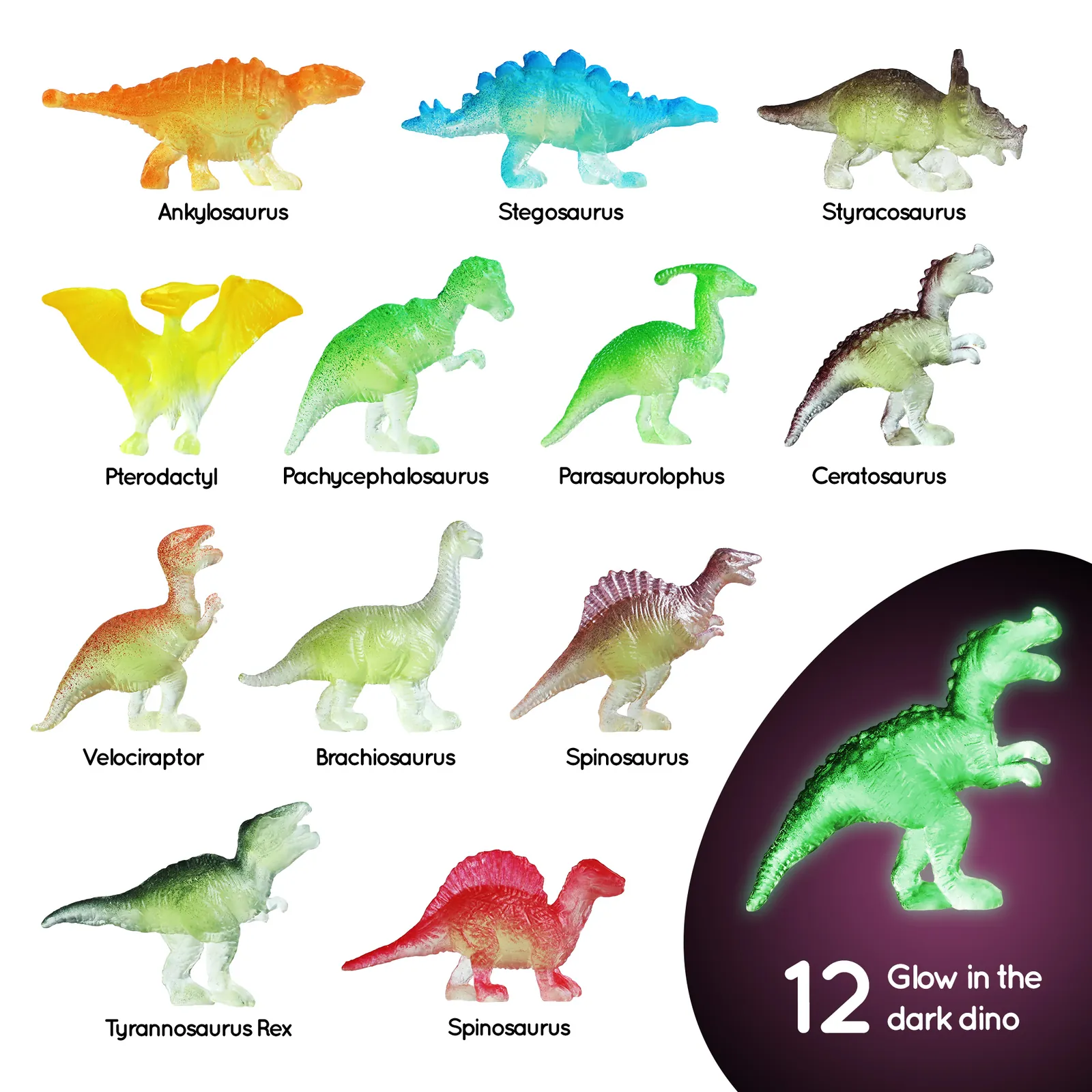 Sensory Dino Egg Kit - 12 Glow-in-the-Dark Dinosaurs, 4 Sensory Play Modes & Fact Cards - Image 4