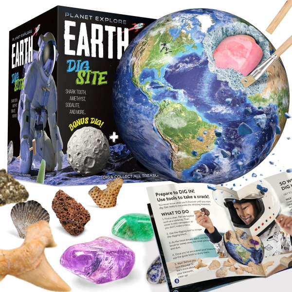 Piano Potato Earth Gemstone Excavation Kit for Kids - Earth & Moon STEM Dig Set