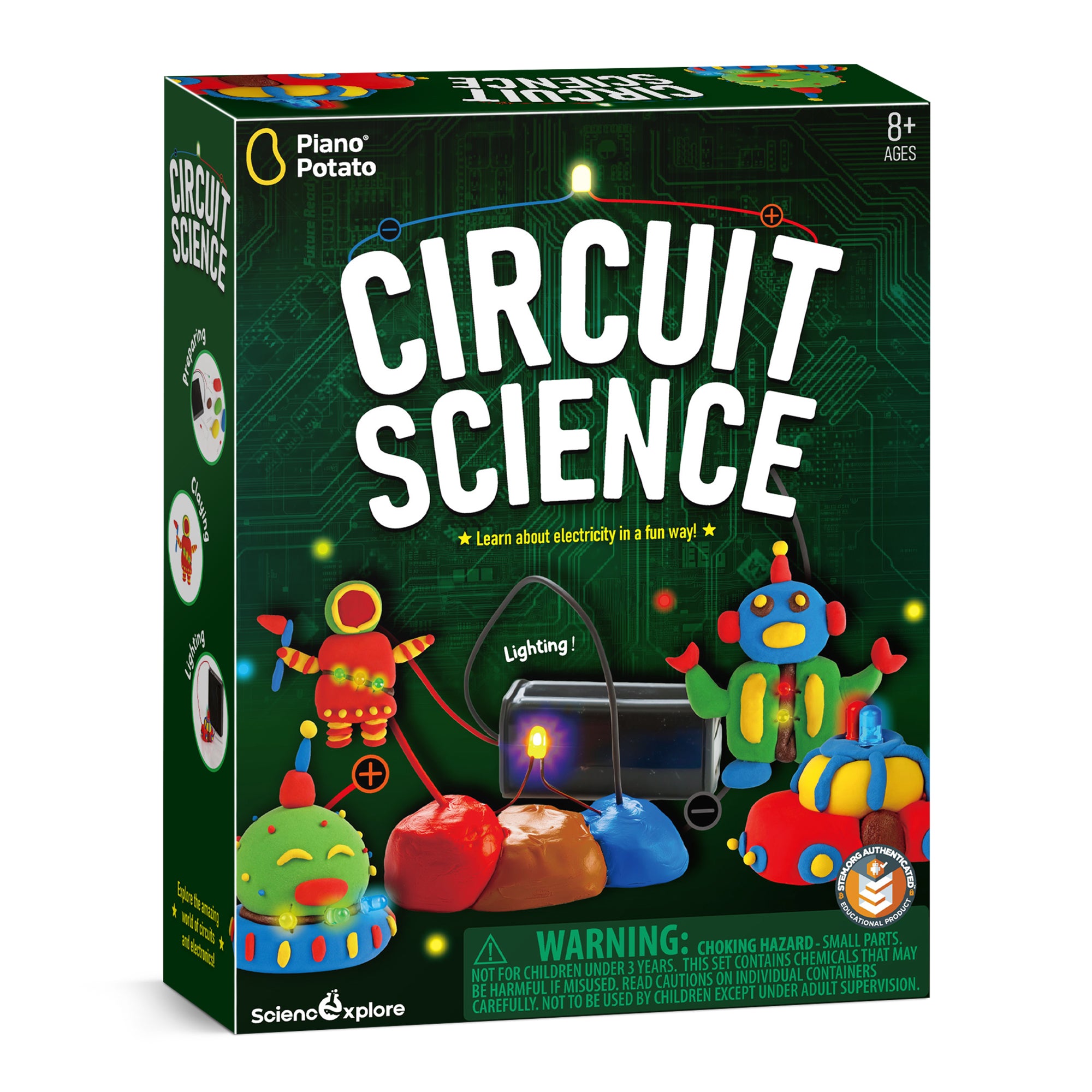 Piano Potato Circuit Science Kit – Light-Up Clay Electricity STEM Set