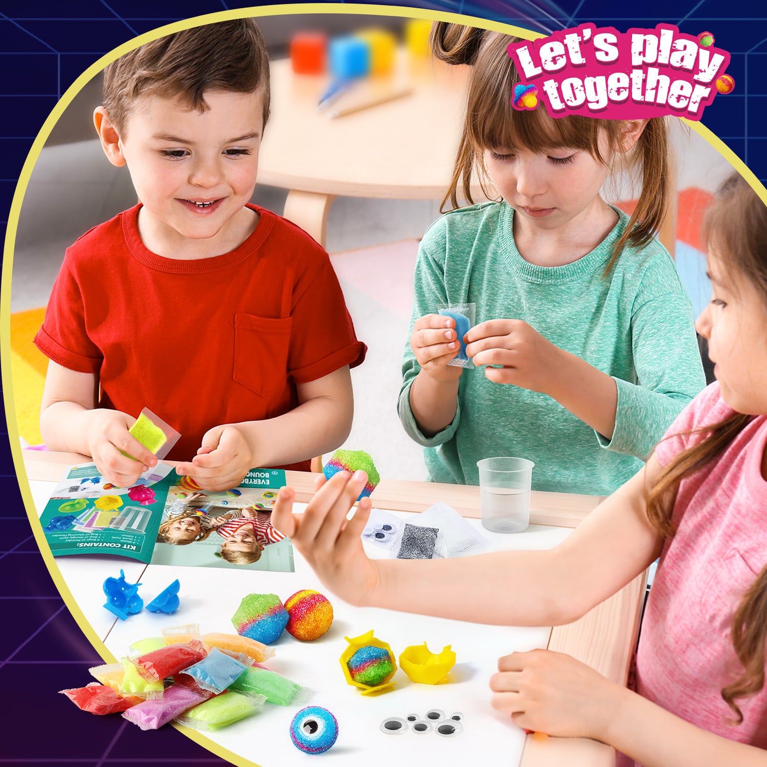 Gamerside DIY Glow Bouncy Ball Making Kit - 5 Colors & 4 Molds - Image 2