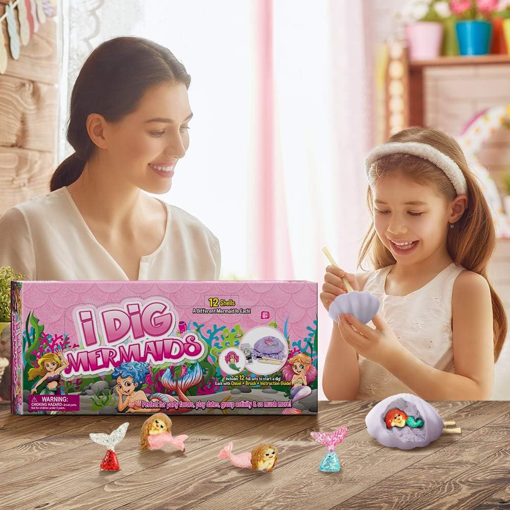 Gamerside Mermaid Digging Kit - 12 Mermaid Treasure Excavation Sets - Image 3