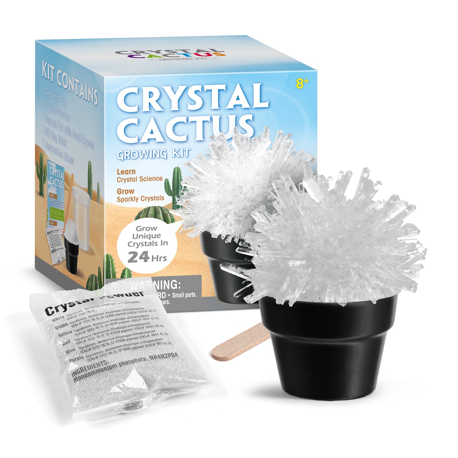 Piano Potato Crystal Cactus Growing Kit – Clear Crystals, Ages 8+