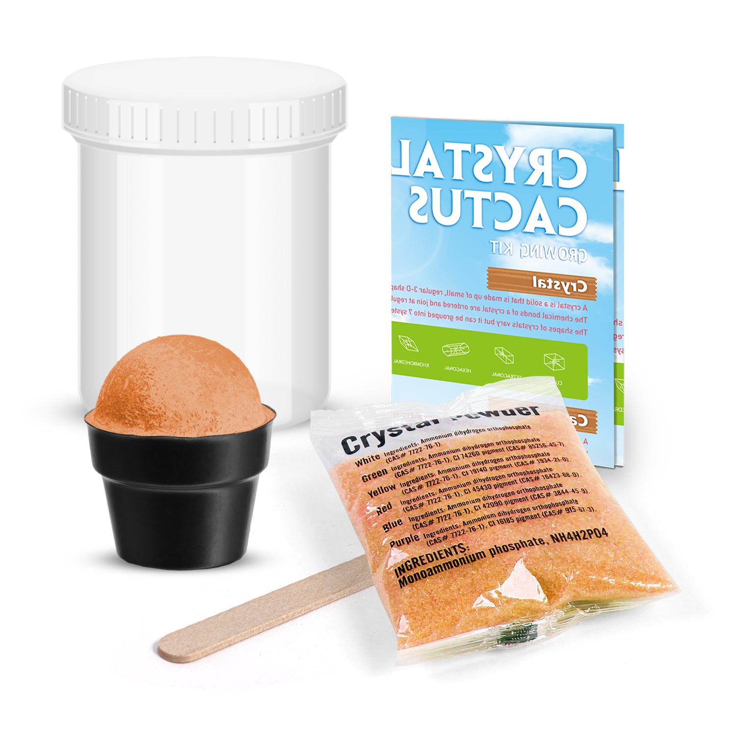 Piano Potato Crystal Cactus Growing Kit – Orange Crystals, Ages 8+ - Image 4