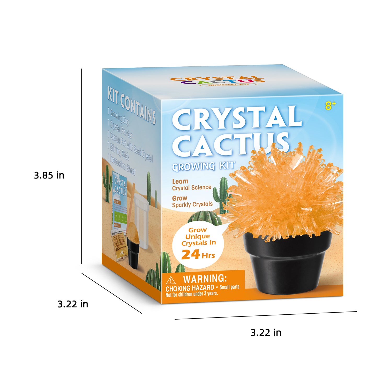 Piano Potato Crystal Cactus Growing Kit – Orange Crystals, Ages 8+ - Image 6