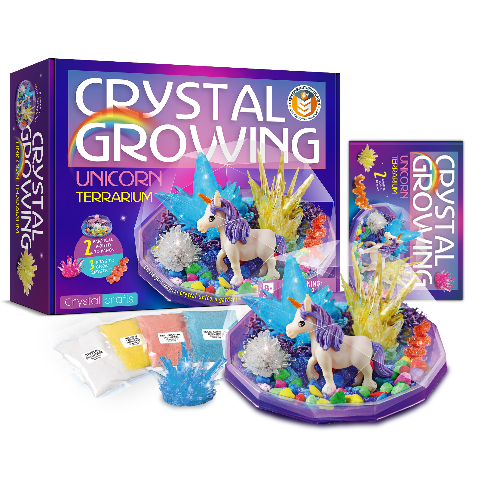 STEMORG Crystal Growing Unicorn Terrarium Kit – Crystal Crafts, Ages 8+ - Image 2