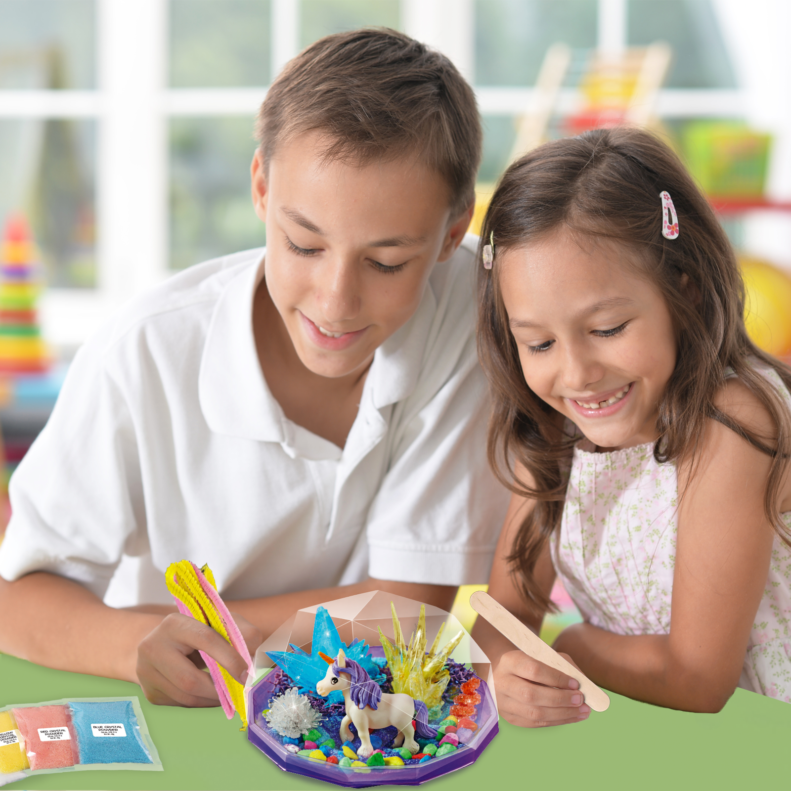 STEMORG Crystal Growing Unicorn Terrarium Kit – Crystal Crafts, Ages 8+ - Image 6
