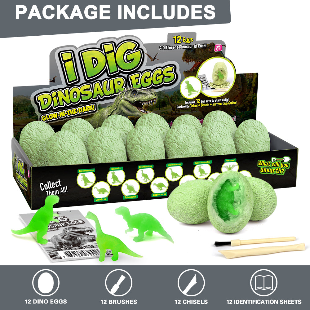 Glow-in-the-Dark Dinosaur Egg Dig Kits – 12 Pack - Image 3