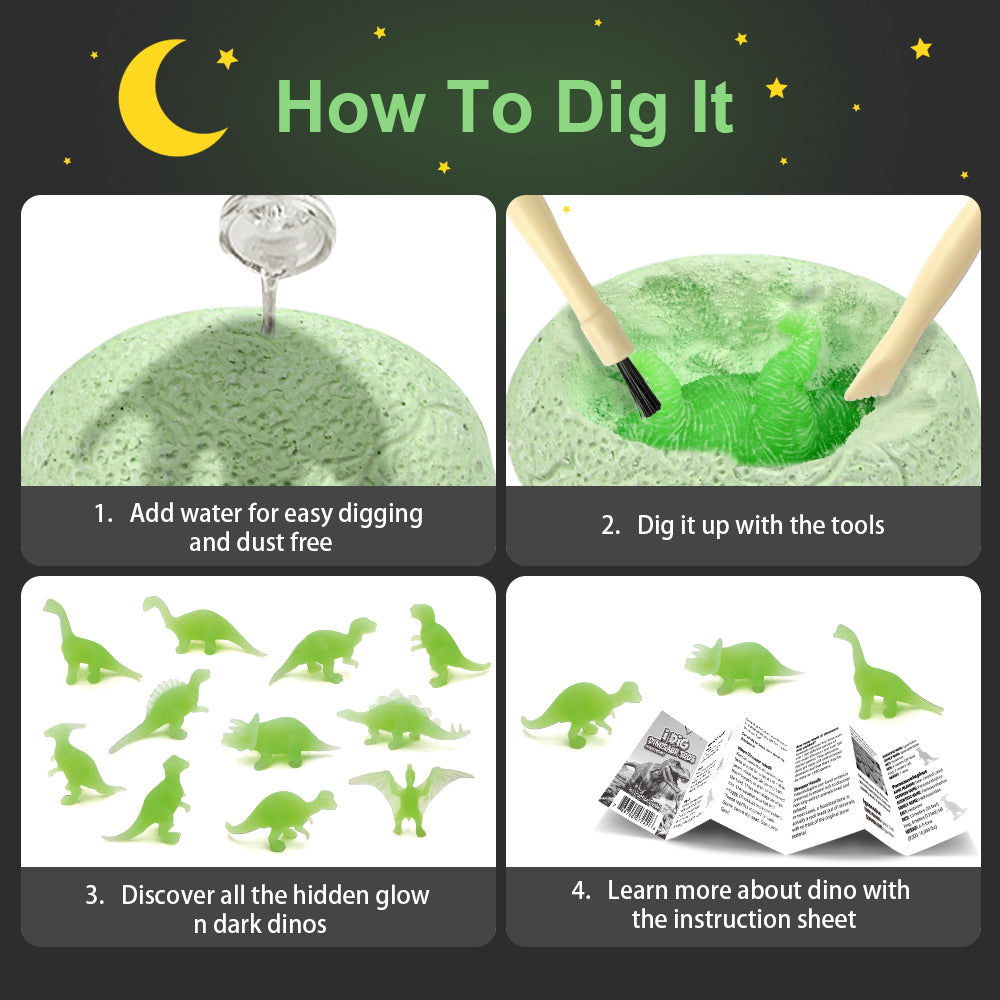 Glow-in-the-Dark Dinosaur Egg Dig Kits – 12 Pack - Image 4