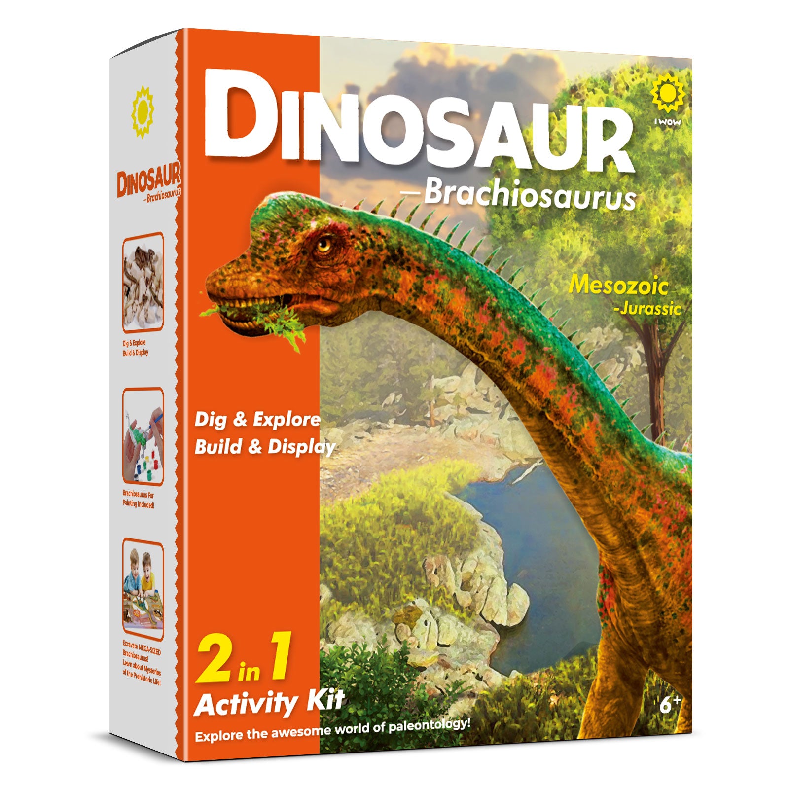 Piano Potato Brachiosaurus Dinosaur Dig & Paint Kit – 2-in-1 Excavation Activity
