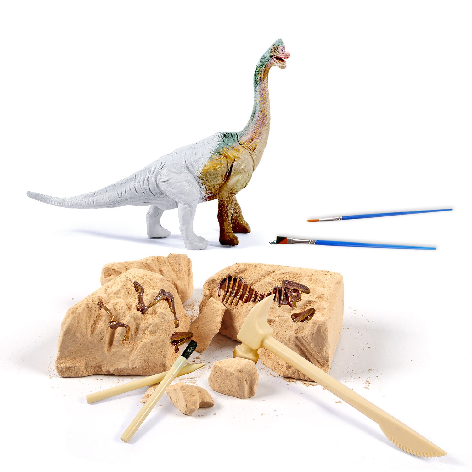 Piano Potato Brachiosaurus Dinosaur Dig & Paint Kit – 2-in-1 Excavation Activity - Image 3
