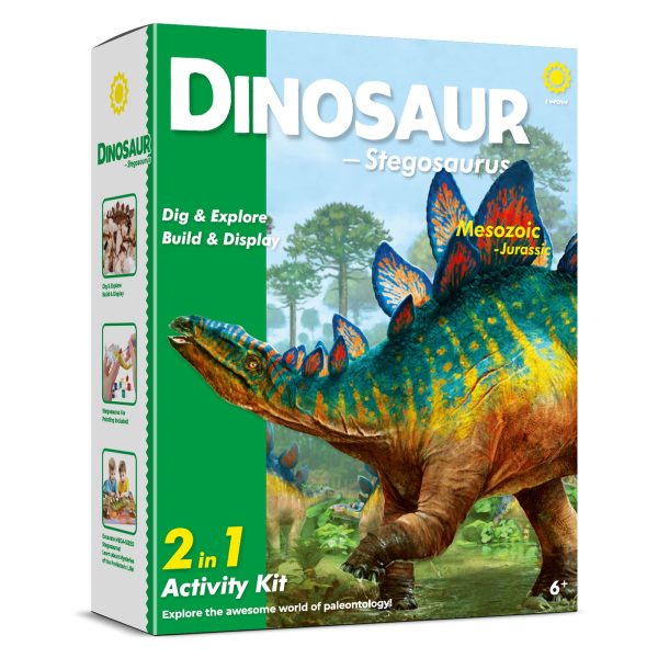Piano Potato Stegosaurus Dinosaur Dig & Paint Kit – 2-in-1 Excavation Activity