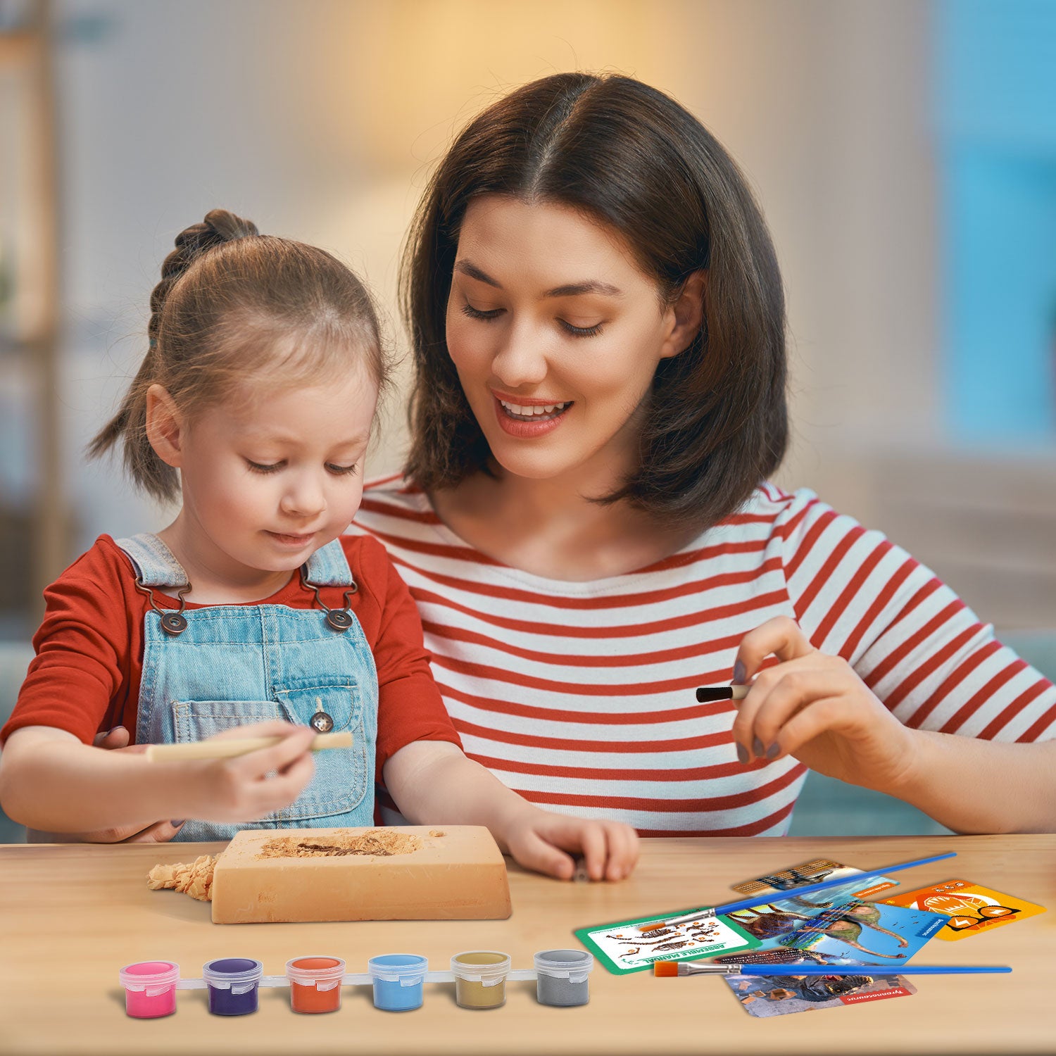 Dinosaur Triceratops Fossil Digging Kit for Kids 6+, 2-in-1 Dig & Build Educational Toy, Excavation Adventure with Paintable Model, Complete Paleontology Gift Set - Image 6