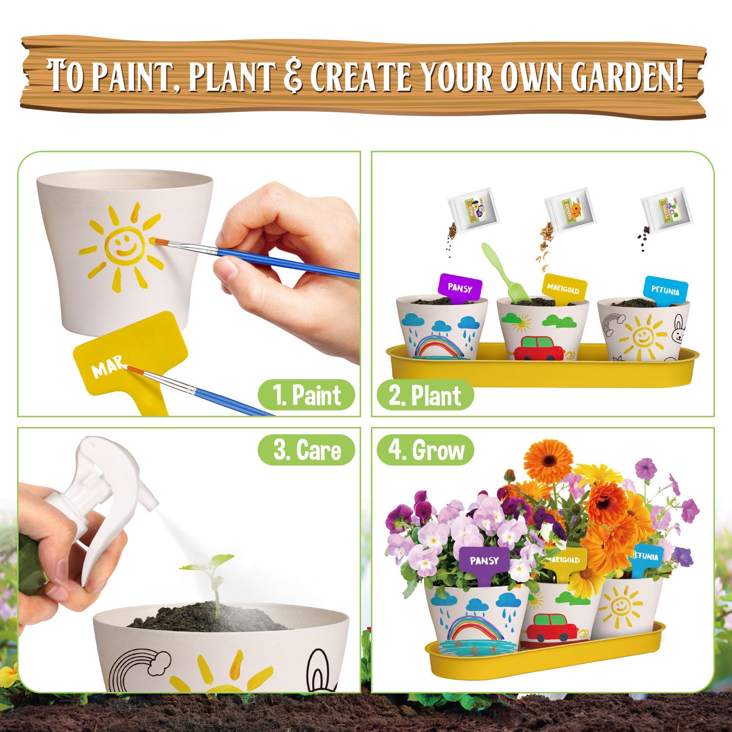 Piano Potato Paint & Plant Flower Growing Kit for Kids – DIY Garden Craft Set - Image 7
