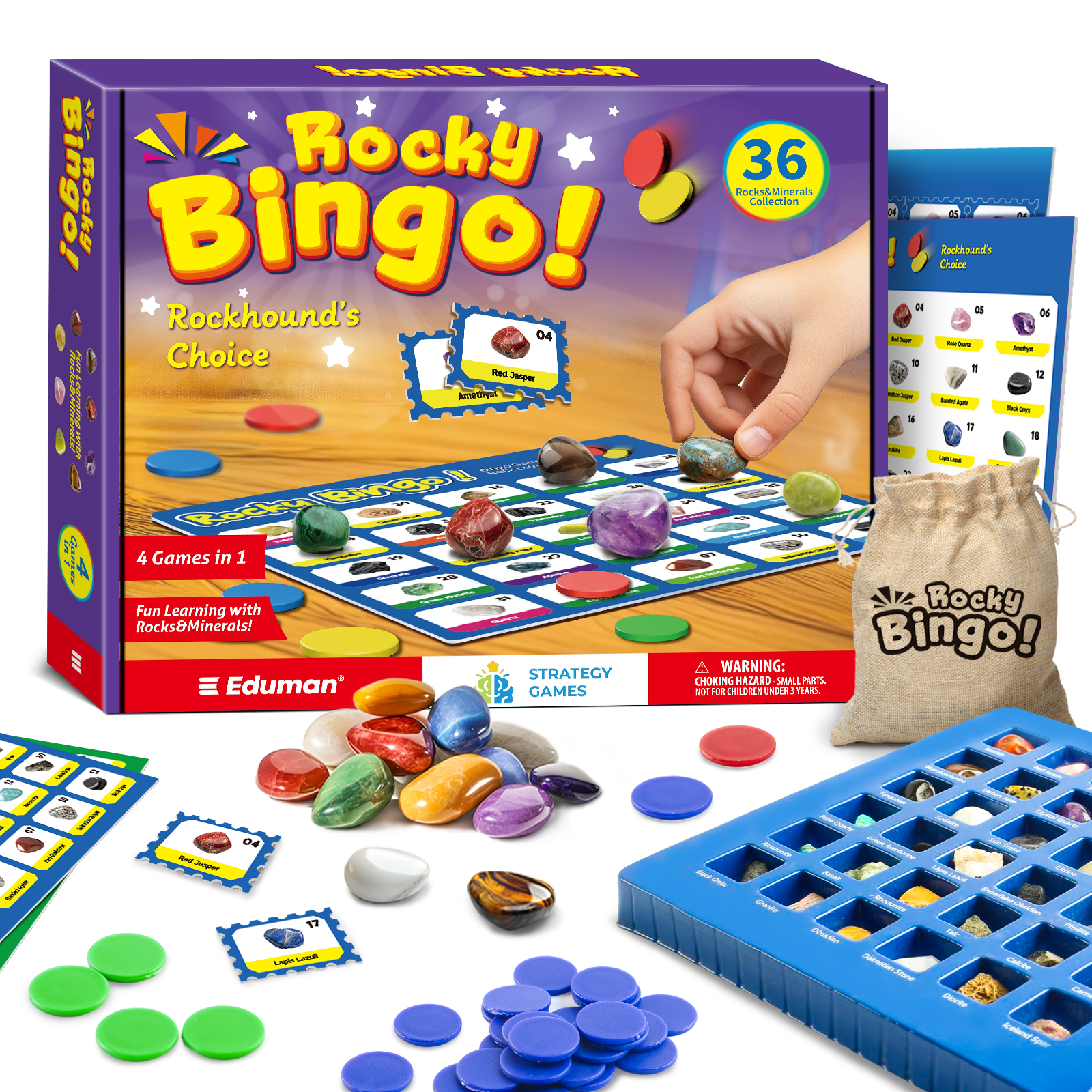 Rocky Bingo – 36 Rocks & Minerals Collection Game