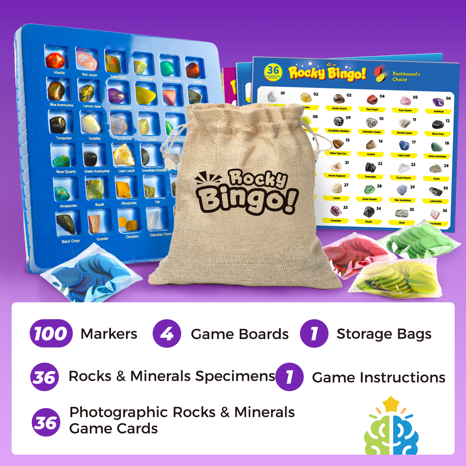 Rocky Bingo – 36 Rocks & Minerals Collection Game - Image 4