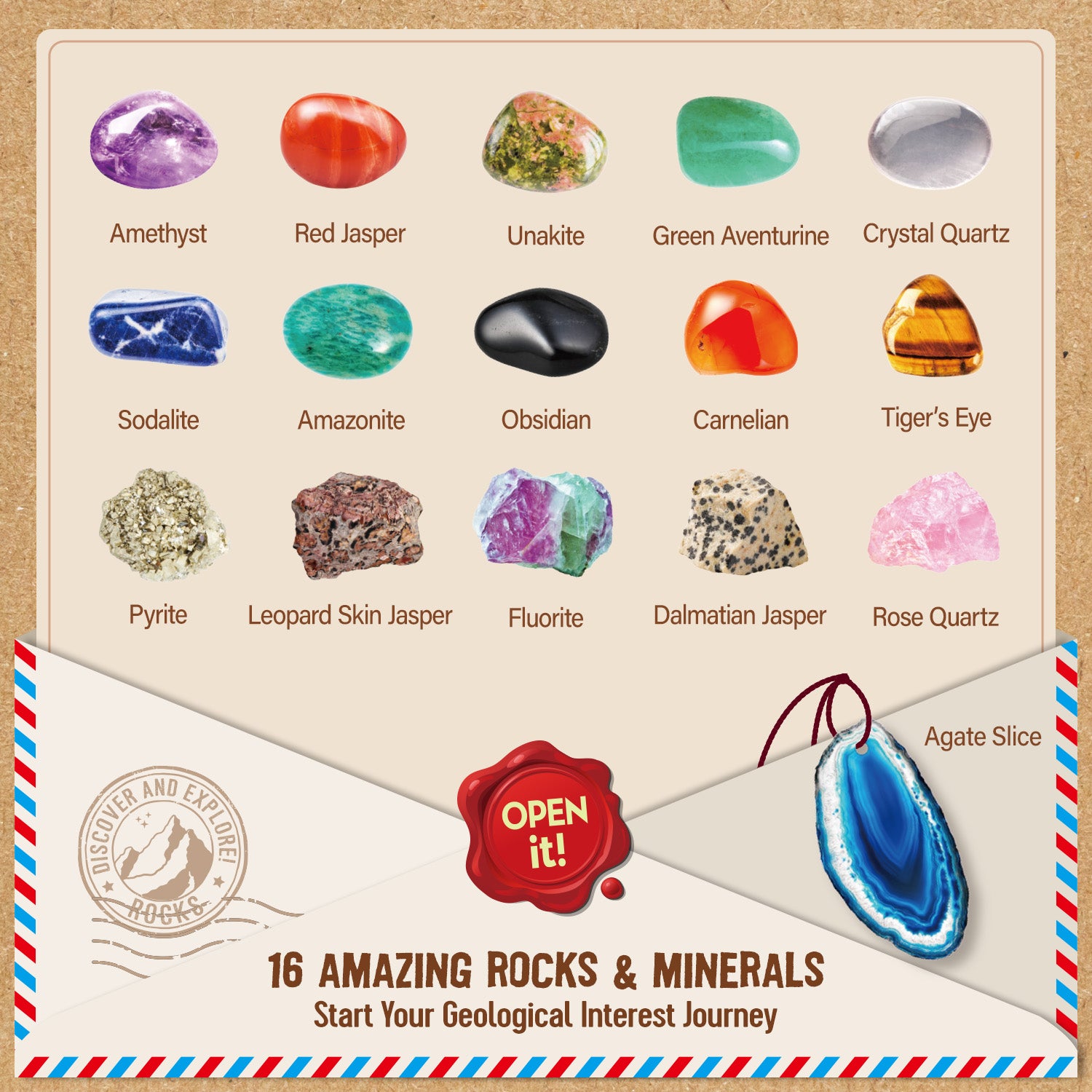Awesome Rocks Collection Kit – 15 Rocks & Minerals with Display Tray - Image 5