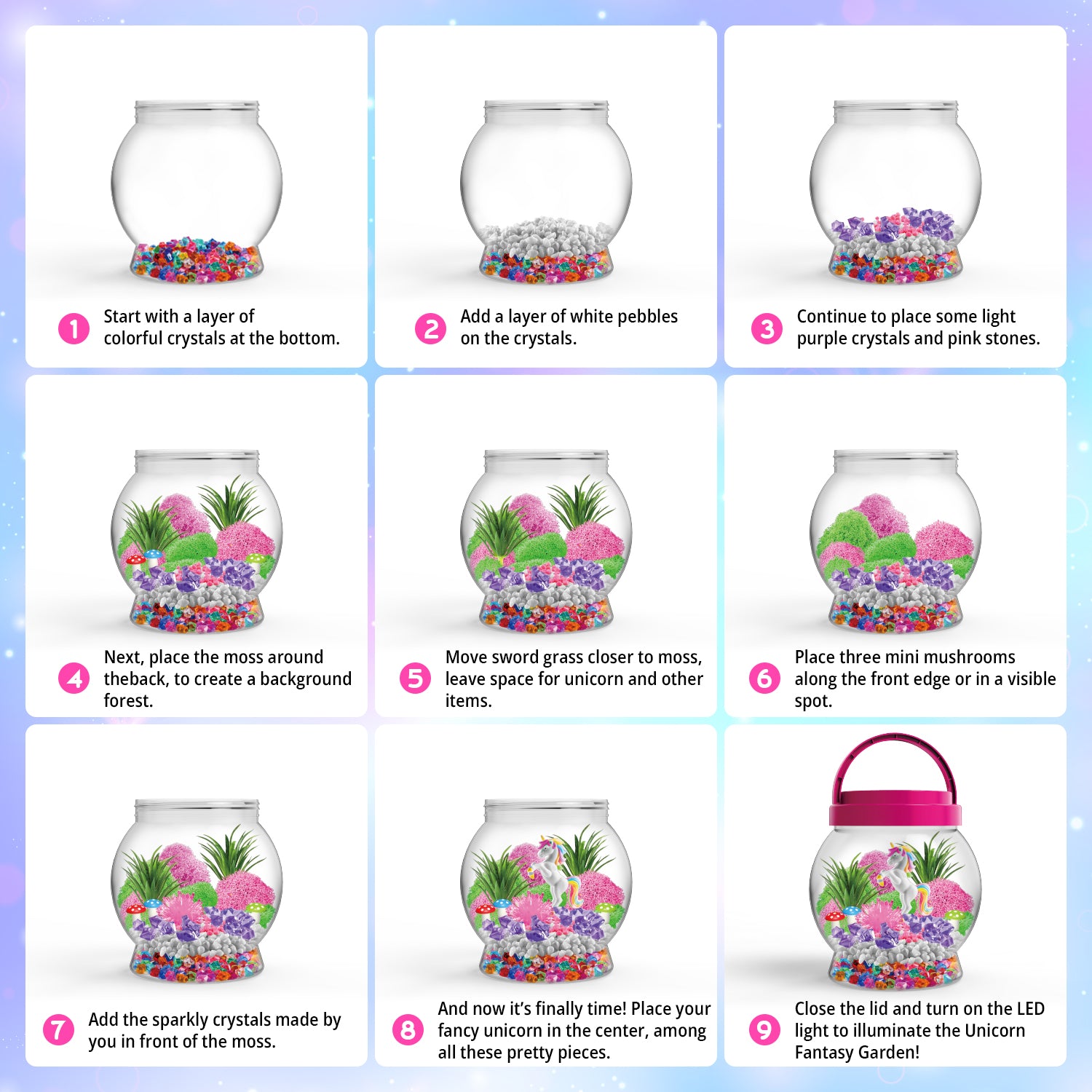 Unicorn Light-Up Terrarium Kit – Paint, Build & Glow - Image 4