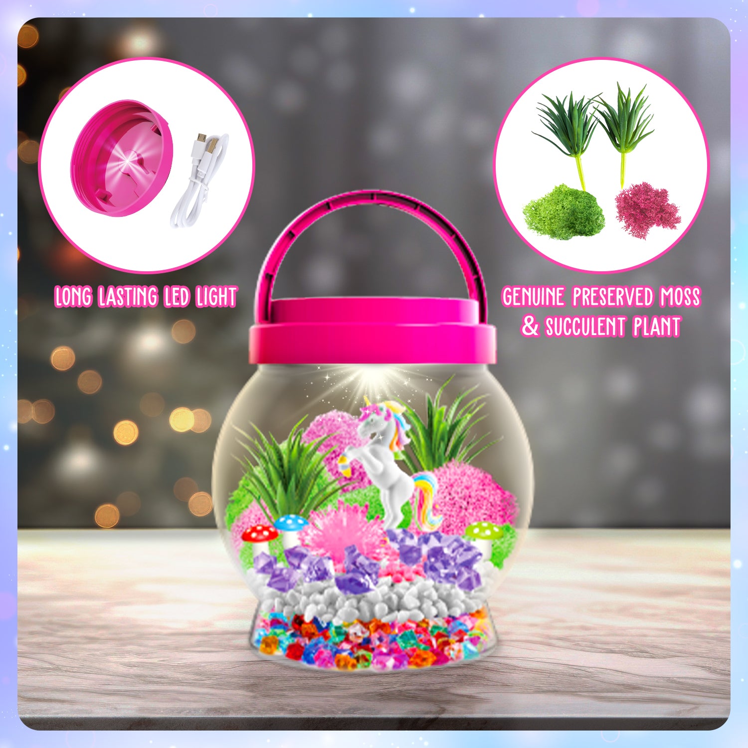 Unicorn Light-Up Terrarium Kit – Paint, Build & Glow - Image 6