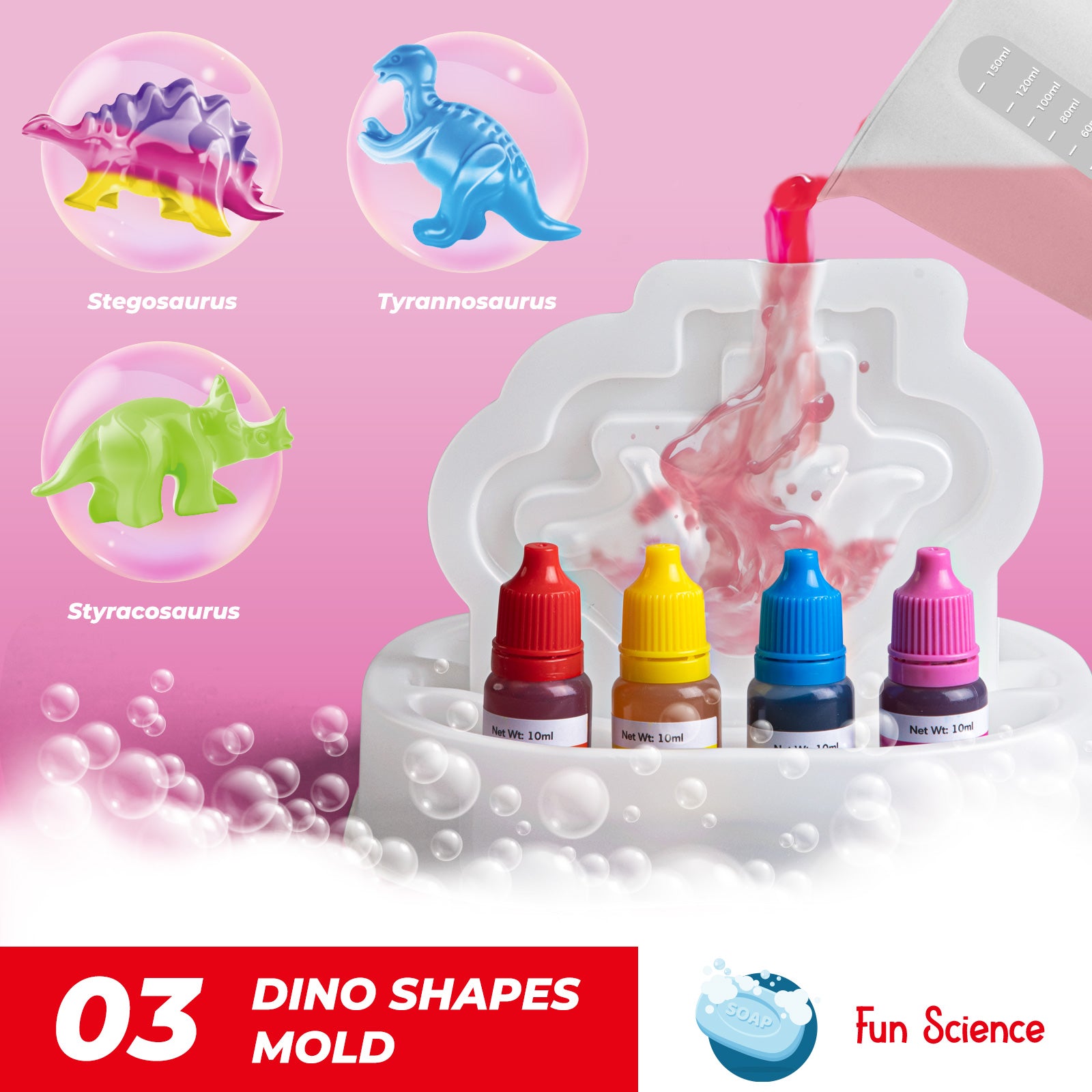 Piano Potato Dino Soap Making Kit for Kids – Make 6 Scented Dinosaur Soaps - Image 2