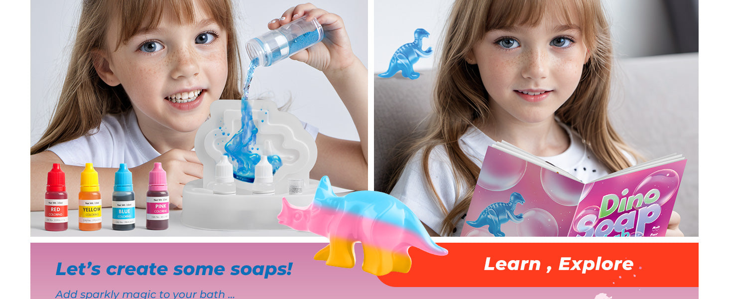 Piano Potato Dino Soap Making Kit for Kids – Make 6 Scented Dinosaur Soaps - Image 11