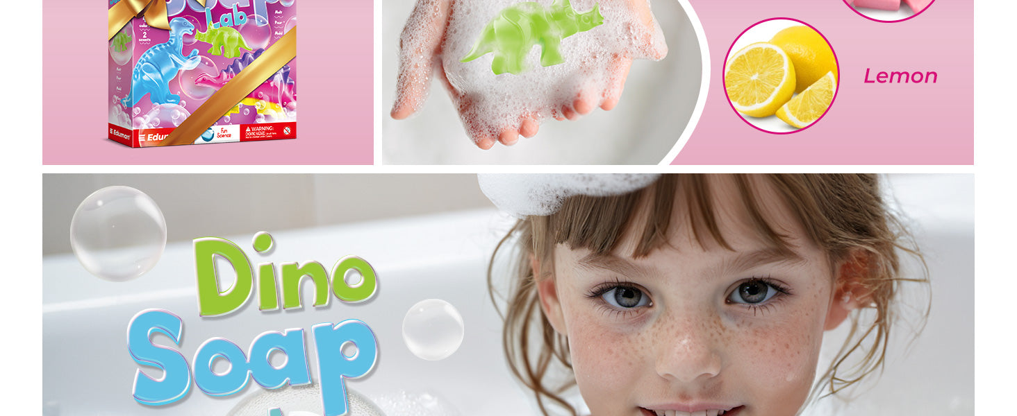 Piano Potato Dino Soap Making Kit for Kids – Make 6 Scented Dinosaur Soaps - Image 13