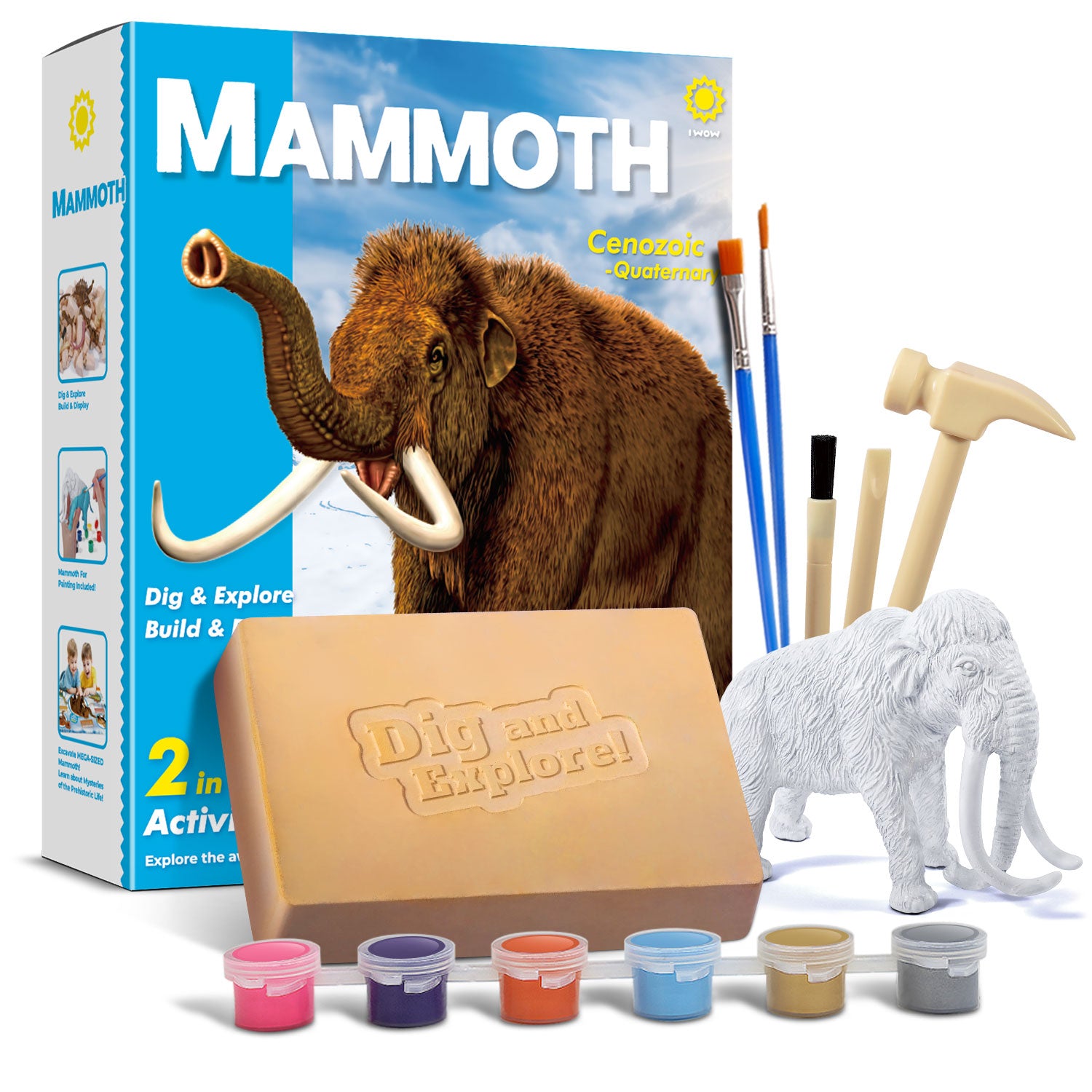 Piano Potato Mammoth Dig & Paint Kit – 2-in-1 Excavation Activity - Image 2
