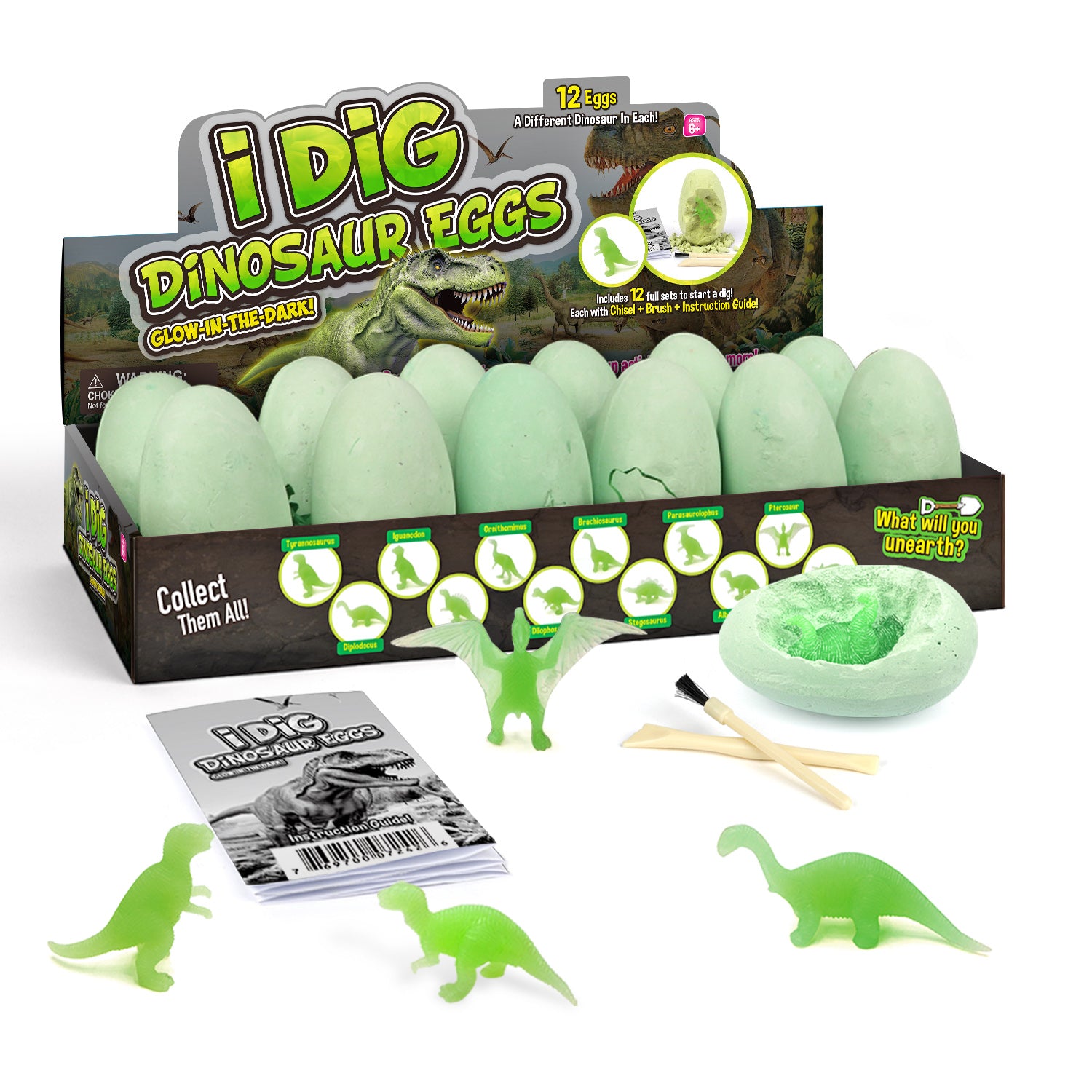 Glow-in-the-Dark Dinosaur Egg Dig Kits – 12 Pack - Image 9