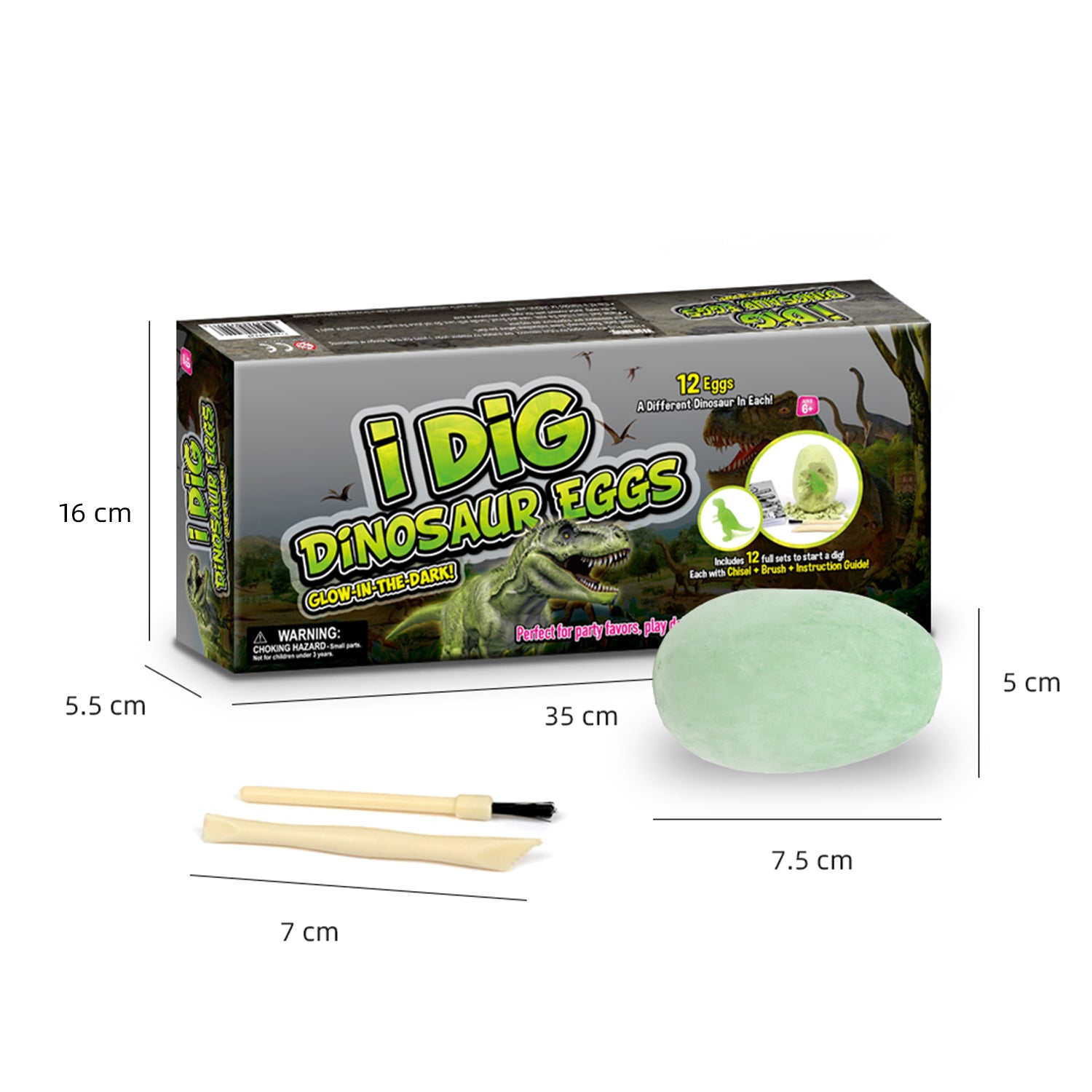 Glow-in-the-Dark Dinosaur Egg Dig Kits – 12 Pack - Image 13