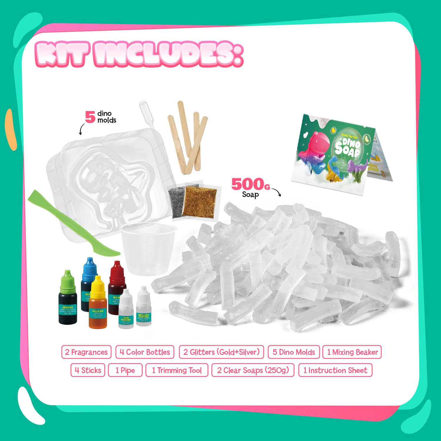 Dino Soap Kit, Science Craft for Kids 8-12, STEM Gift - Image 7